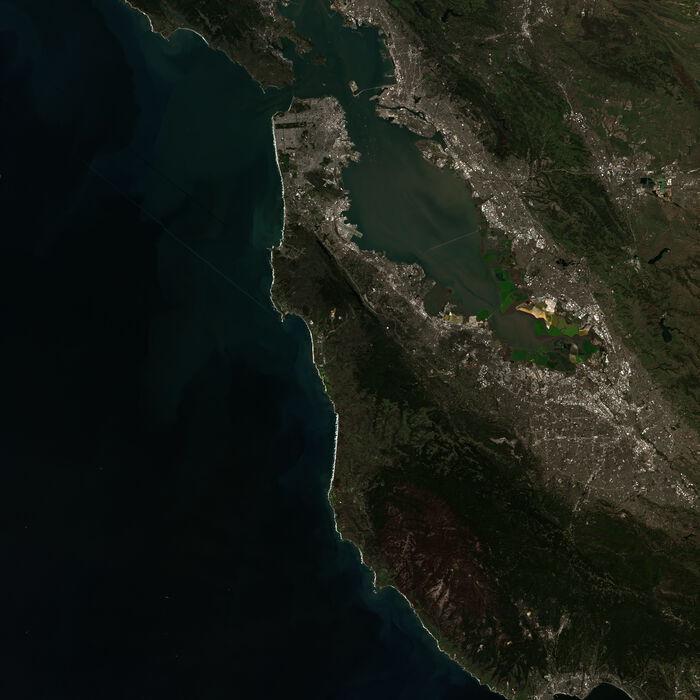 a satellite image in the background